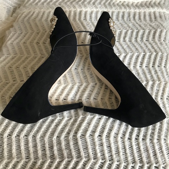 Adrienne Vittadini Jewel Encrusted Heel Pumps New - Picture 5 of 8